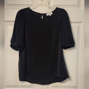 Gilli Black Puffed Sleeved Soft Blouse Size Medium